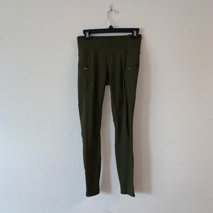Army Green Fleece-Lined Lululemon Legging